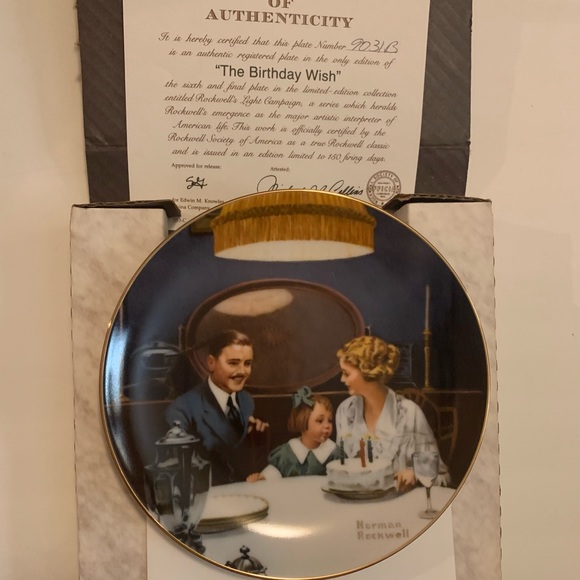 Lots of 2 Knowles fine China collector plates Norman Rockwell Flirting Birthday - Picture 3 of 7